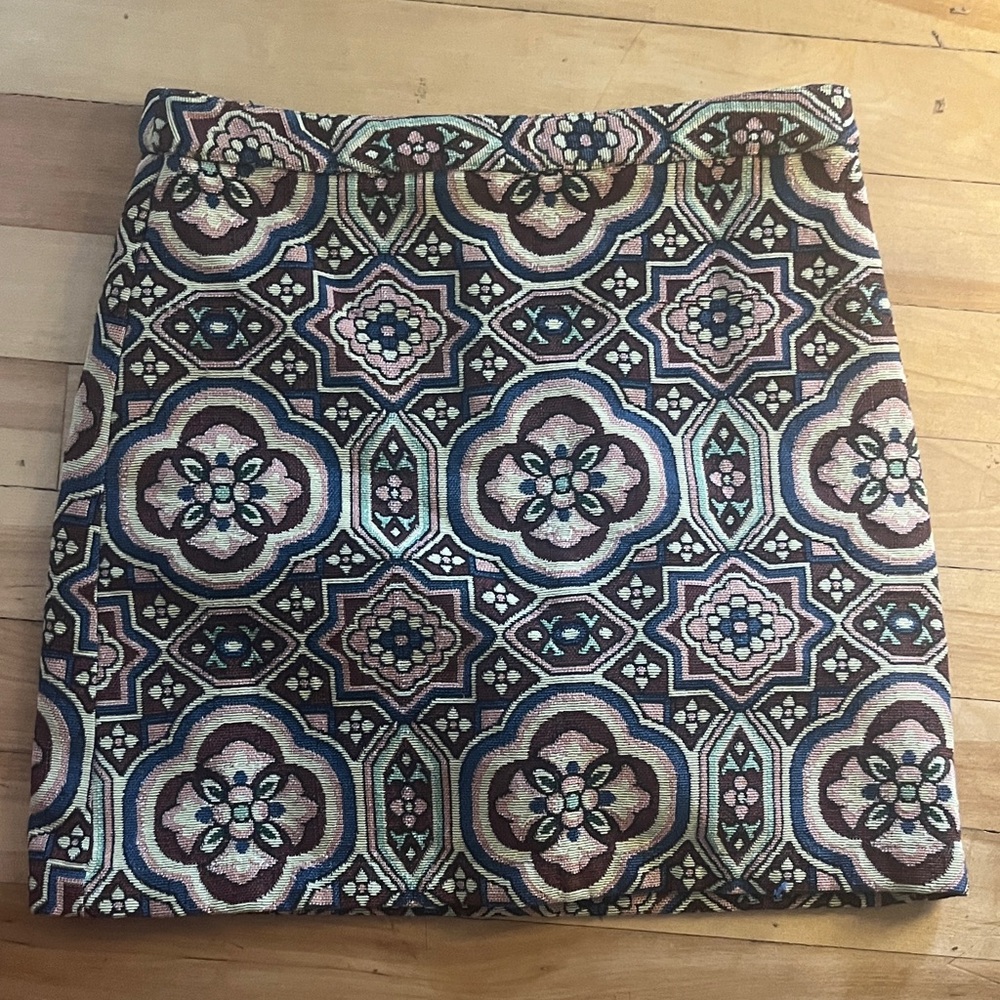 Topshop Geometric Patterned Pencil Skirt - burgundy and Cream